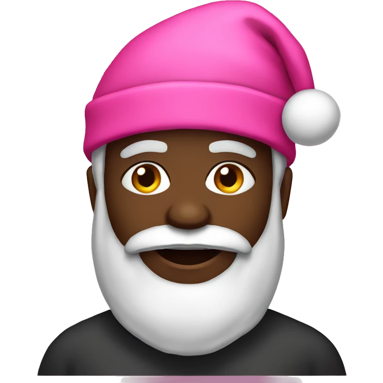Black Santa with pink hat emoji