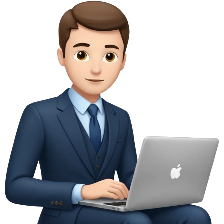 сделай мне мужчину бизнес аналитика котрый очен крутой в костюме и с компом  emoji