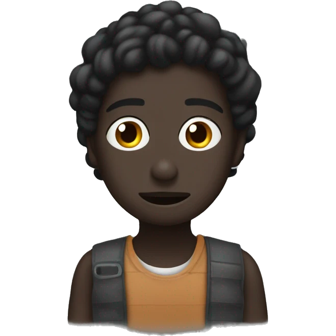 Peli negra durmiendo  emoji
