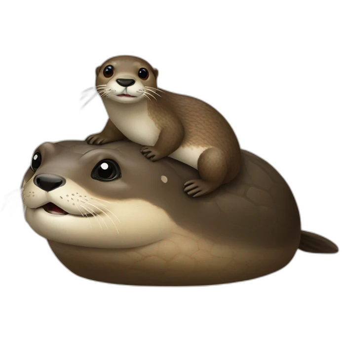 Loutre sur tortue  emoji