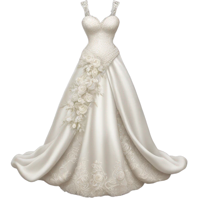 Hyper Realistic ornate Wedding dress displays  emoji