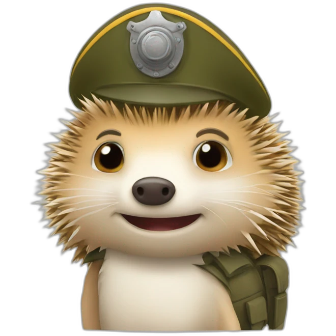 hedgehog as soldier emoji