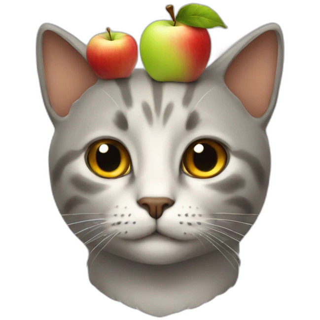 cat with apple on head emoji