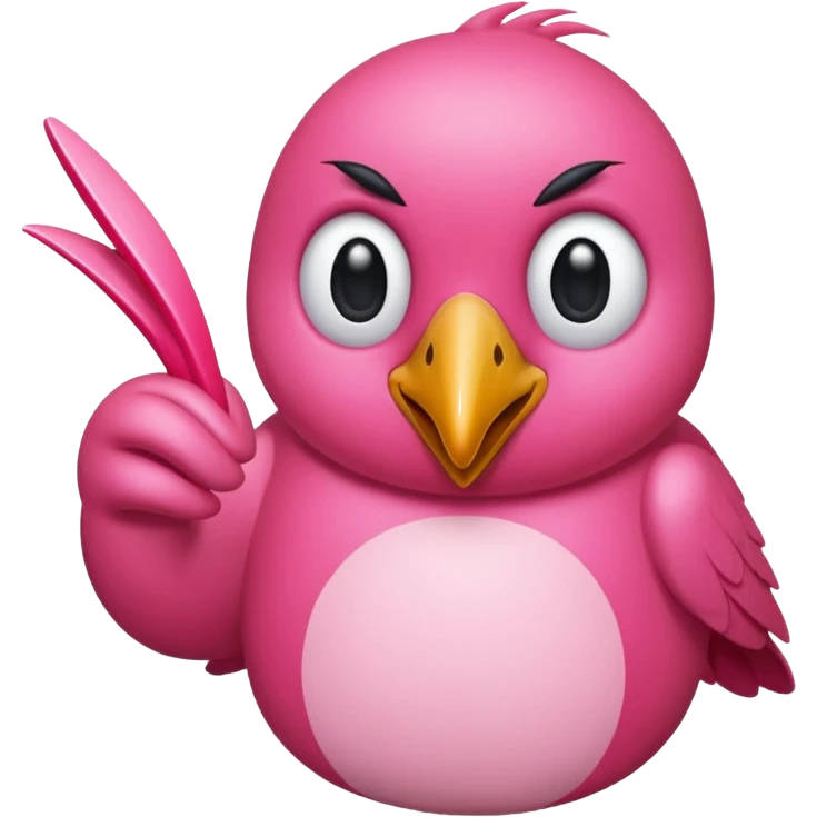 Pink bird finger  emoji