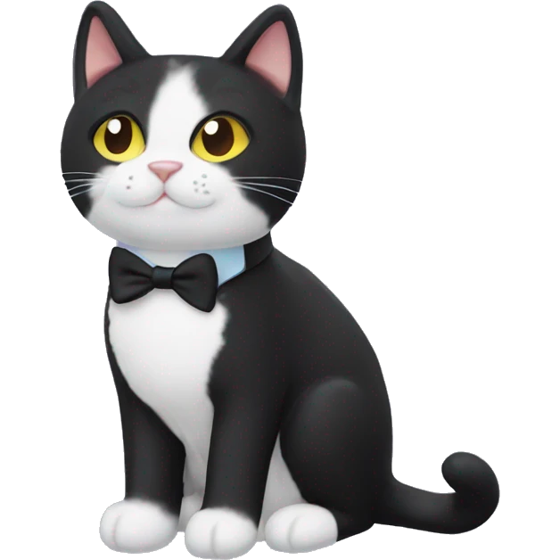 tuxedo cat with lamb plush emoji
