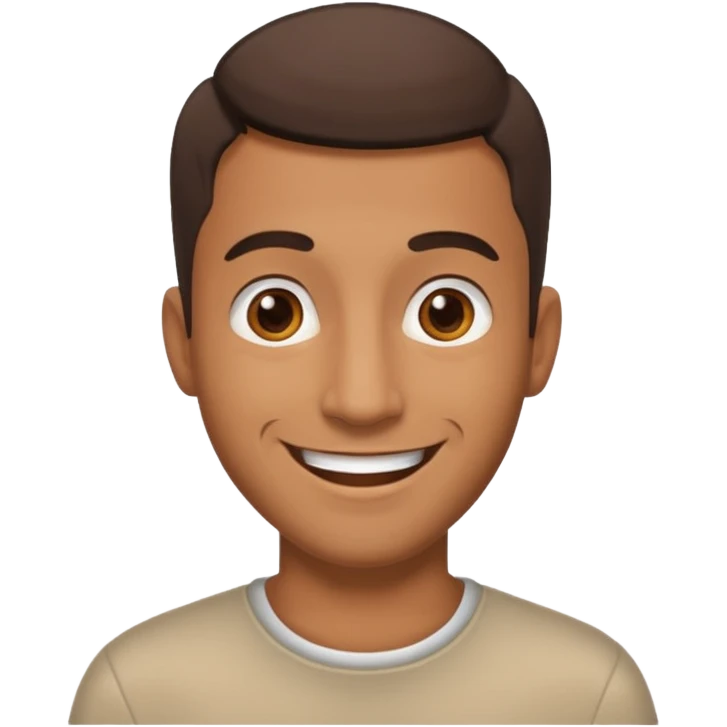 A brown man  happy  his hair cut up emoji