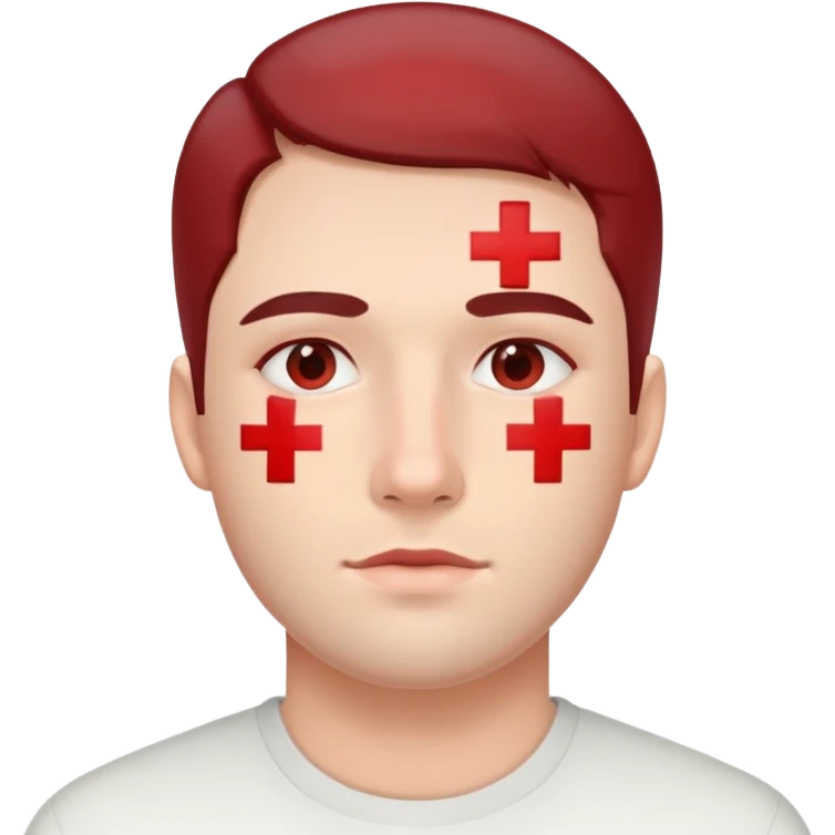 an user with a red cross on his face emoji