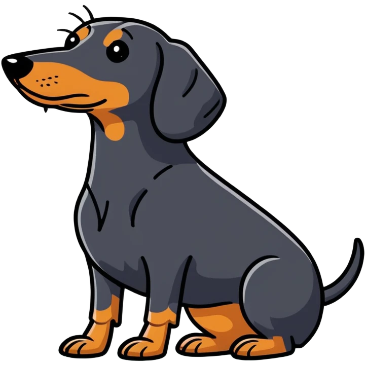 All black wiener dog emoji