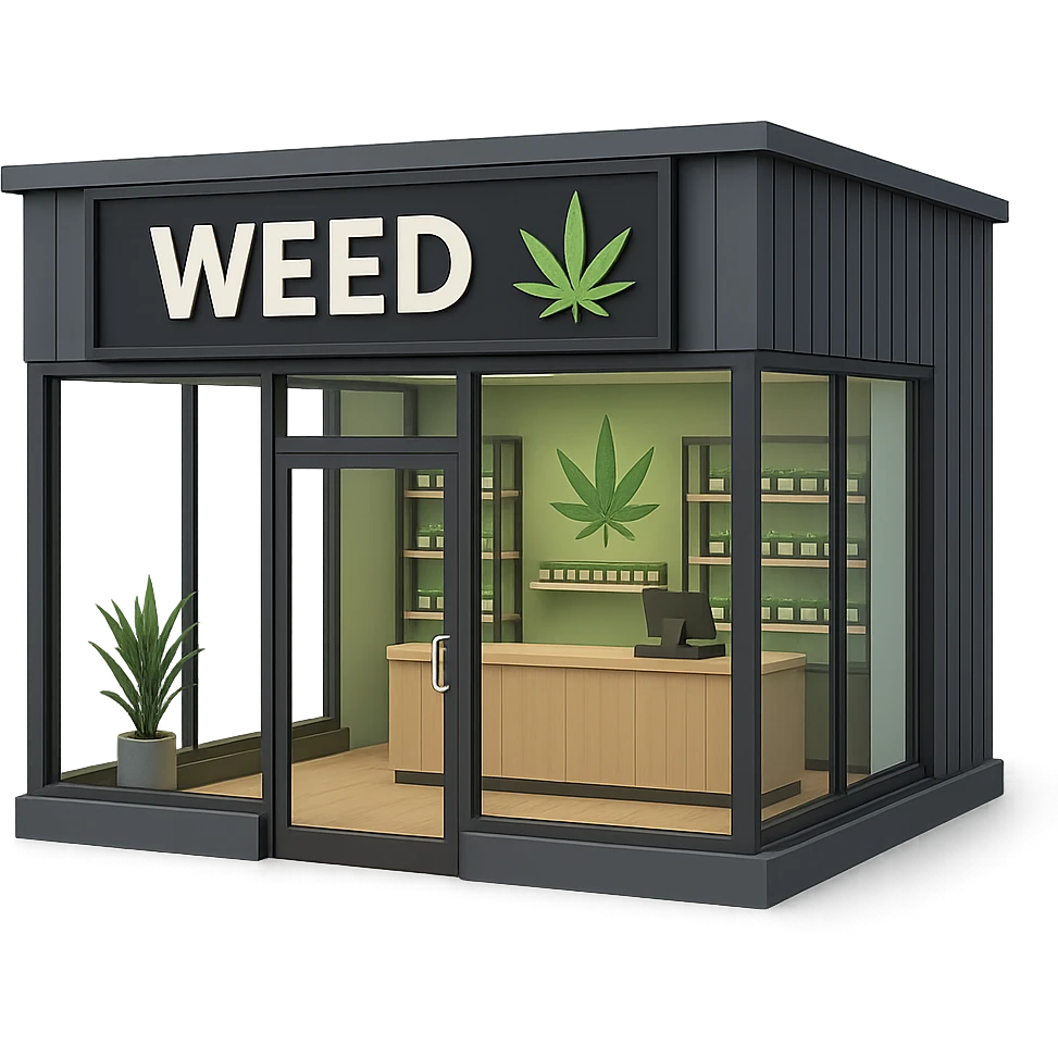 3D model of a weed store, modern style emoji