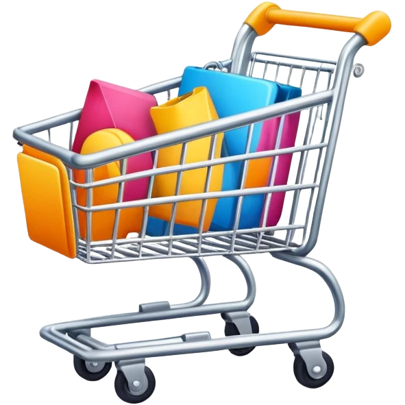 shopping app icon with cart emoji