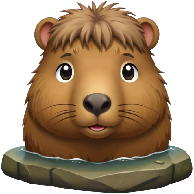 Capybara with rock hair emoji