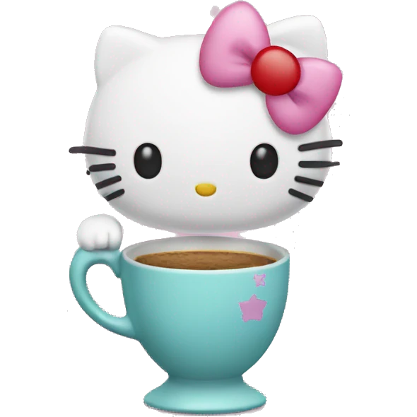 Hello kitty hold a cup  emoji
