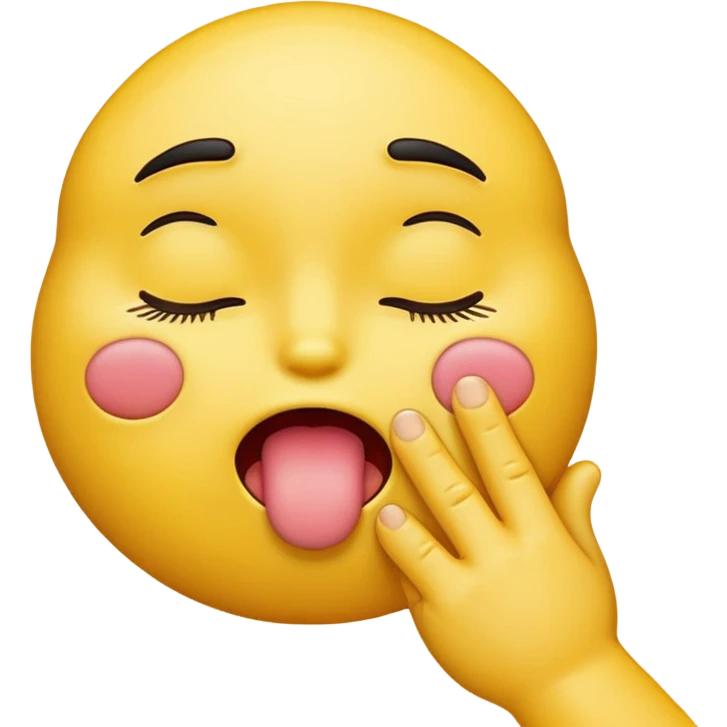 yellow emoji with the eyes closed with tongue sticking out doing the pinch motion ￼ emoji