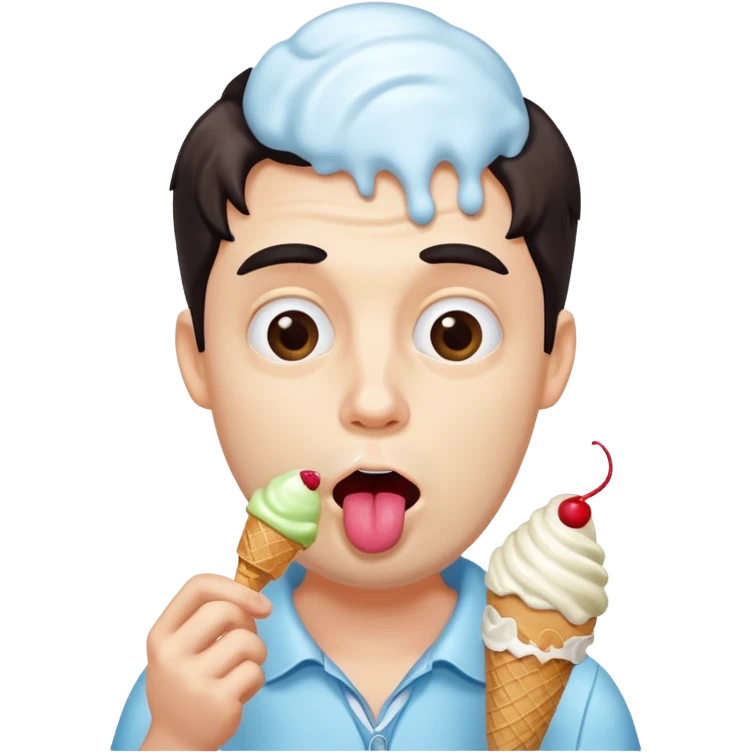 weird man licking ice cream while staring at you emoji