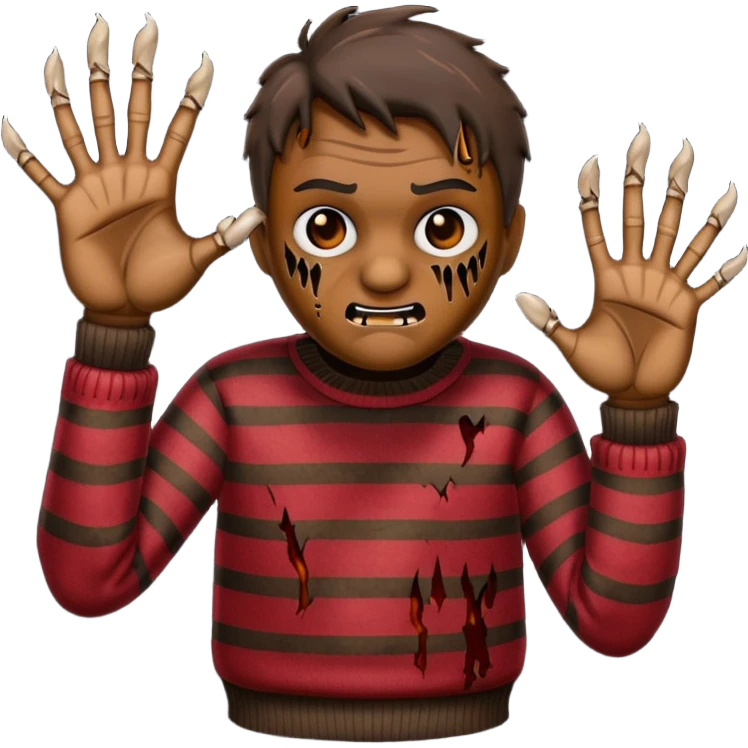 Freddy Kruger emojie with claw hand to emoji