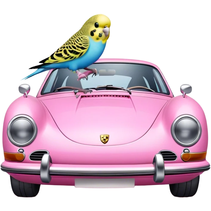 budgie on pink porsche emoji