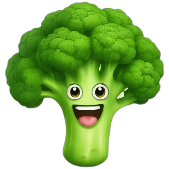happy broccoli with big eyes emoji