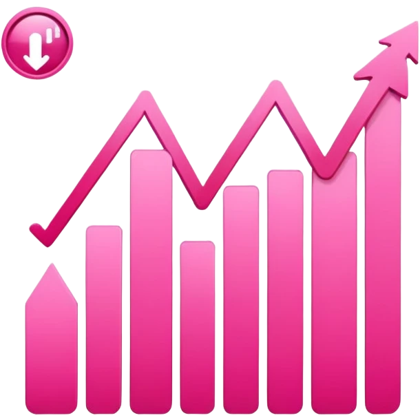 pink chart with upward trend iOS style emoji