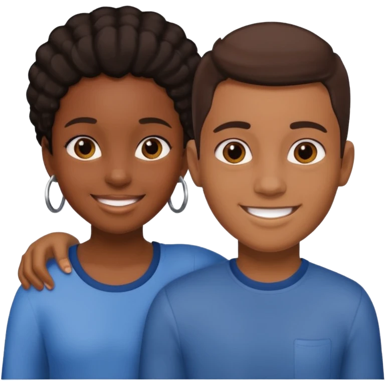 A black girl and a brown skin boy married  emoji