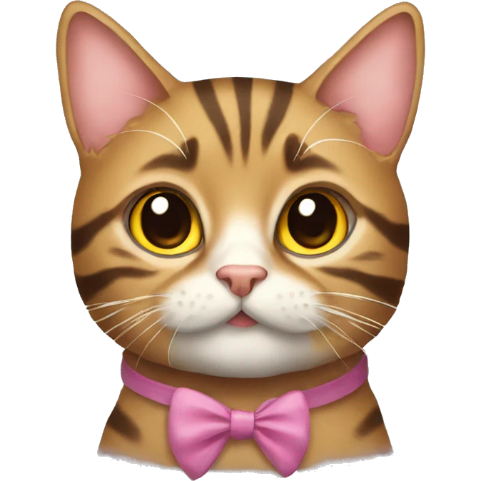 Tabby cat with bow emoji