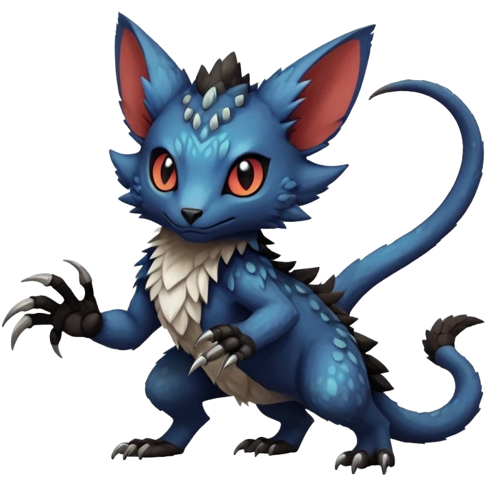 Dark edgy exotic anthropomorphic painted Fakémon-Pokémon-Trico-Vernid-creature emoji