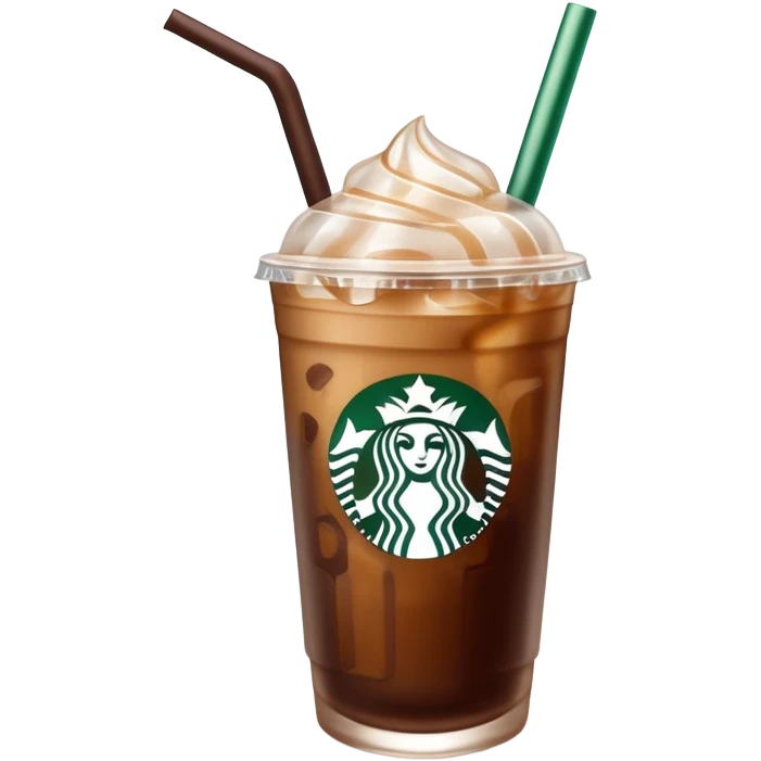 Starbuck ice coffee with ice cubes emoji