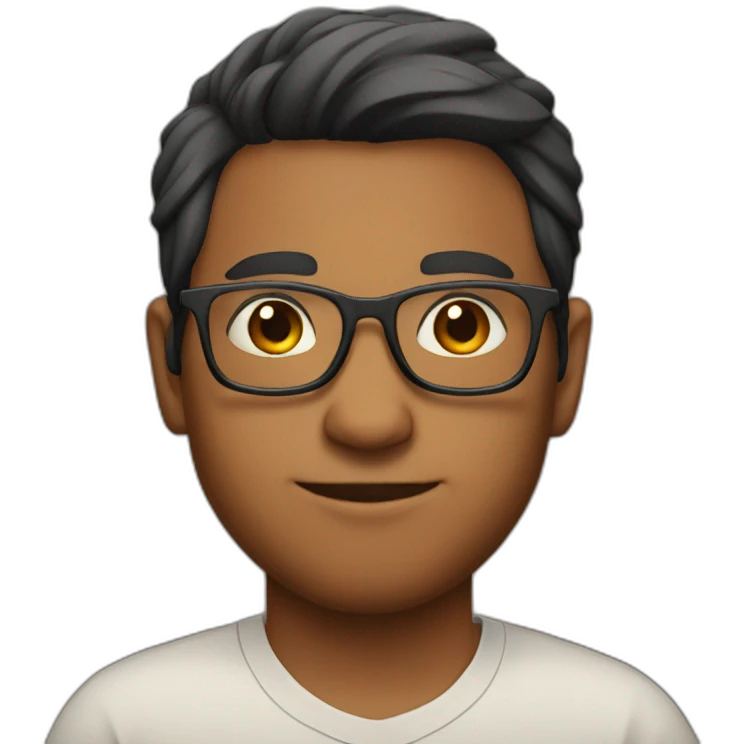 Indian young with glasses no beard emoji