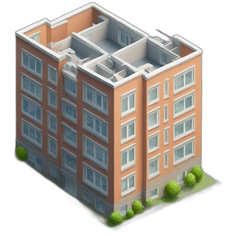 apartment building model isometric emoji
