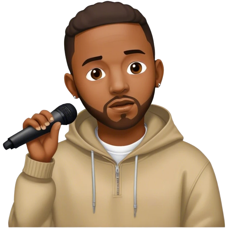 Kendrick Lamar singing a diss track to Drake emoji