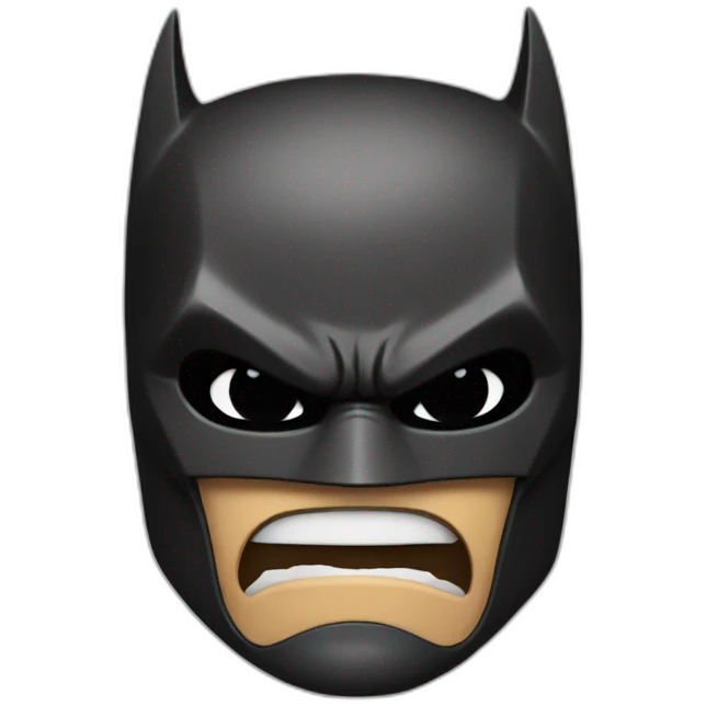 very angry batman with mask on emoji