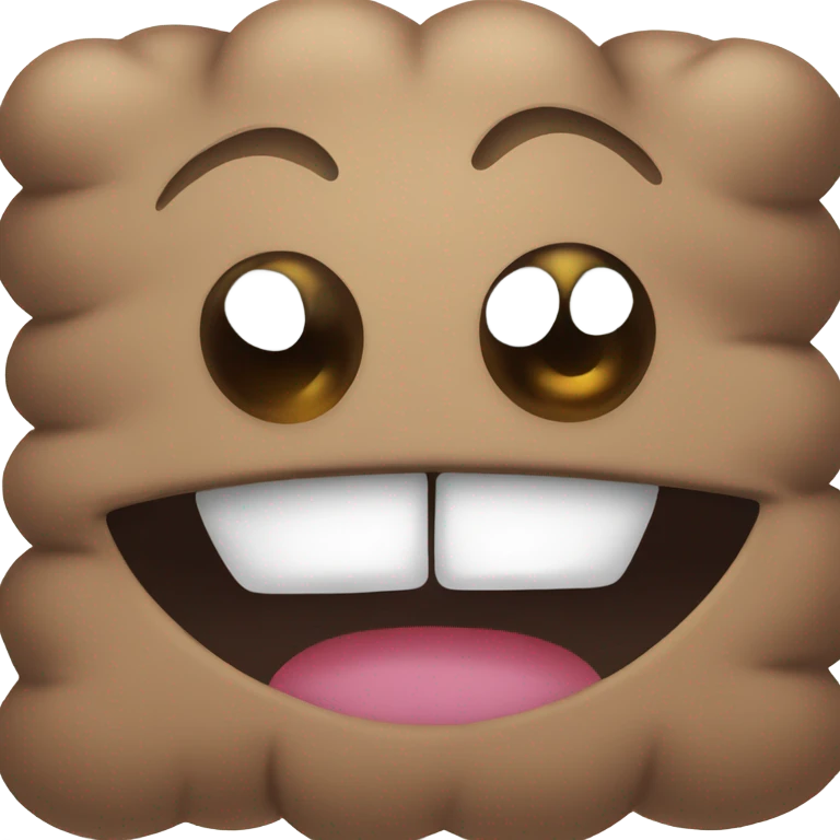 💩poop with a face  🔵 emoji