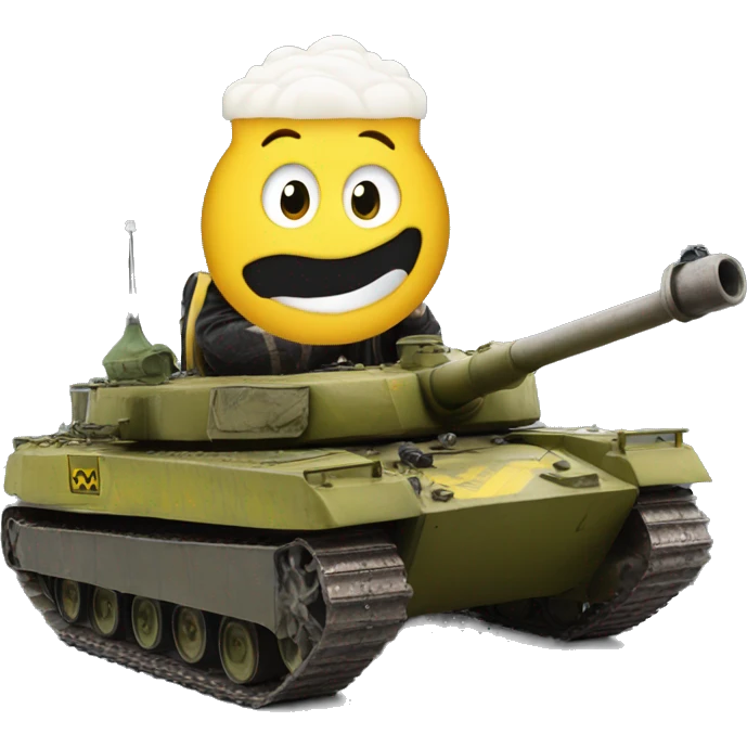 Bvb dortmund fan riding on a tank with a beer. emoji