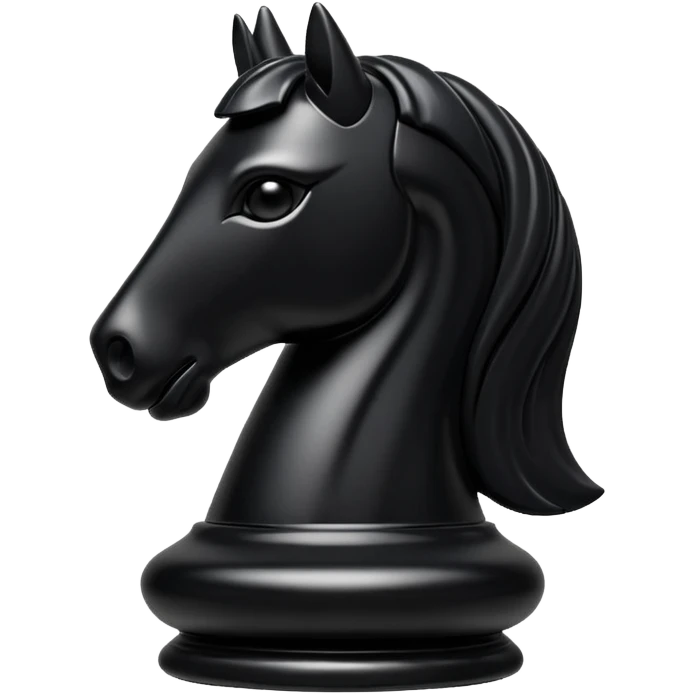 black chess pieces, knight piece emoji