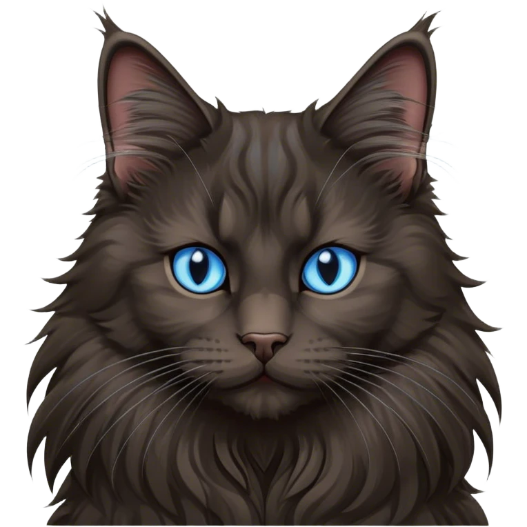 Black Maine coon with blue eyes  emoji
