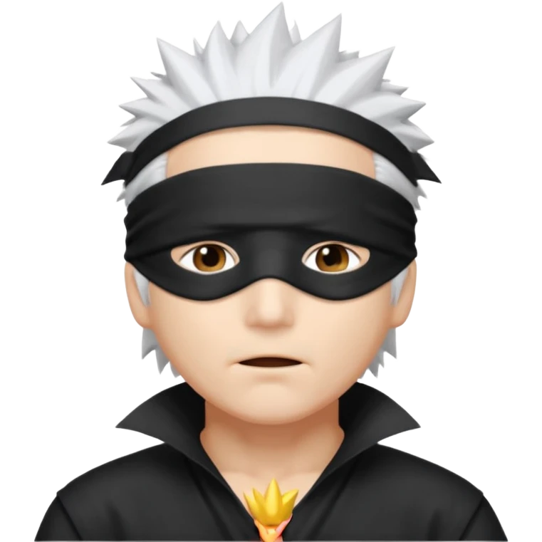 Gojo saturo with spiky hair and blind fold emoji