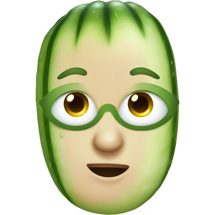 emoji with cucumber on eyes emoji