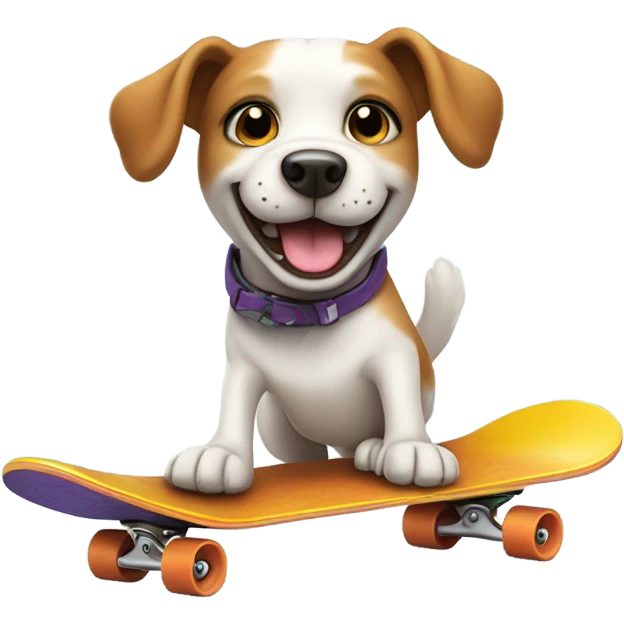 Dog skateboarding  emoji