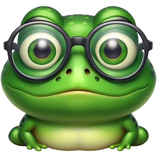 Frog with glasses emoji