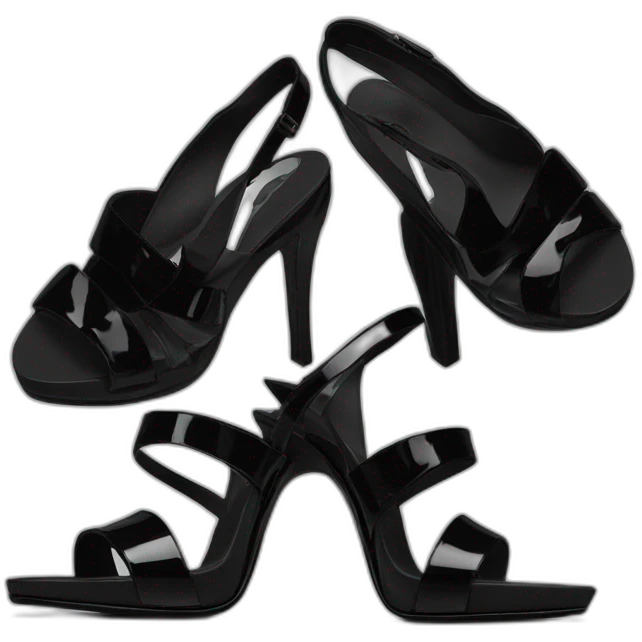 Ysl TRIBUTE heel SANDAL black PATENT LEATHER emoji