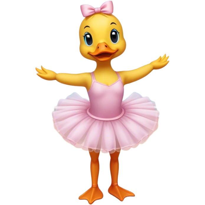 ballerina duck on the beach  emoji