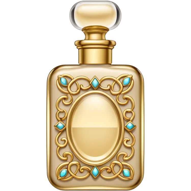 beige luxury perfume covered in jewelry emoji