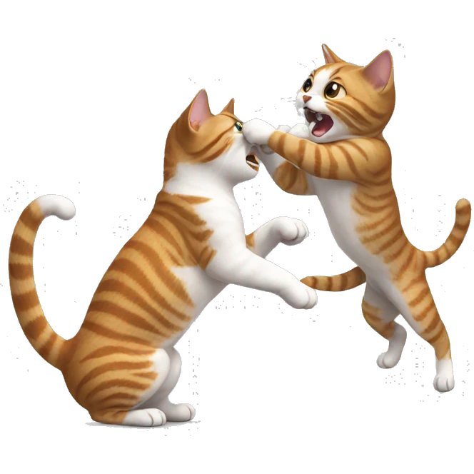 a cat fighting emoji