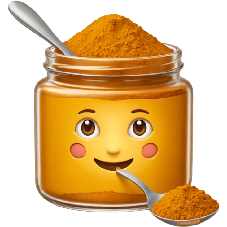 realistic apple style emoji curry powder, softly mounded, fine grainy, golden yellow to deep ochre, natural edges, dry and warm look, no bowl spoon jar or faces, clean 3D, soft shadows, transparent background, optimized for emoji clarity and warmth emoji