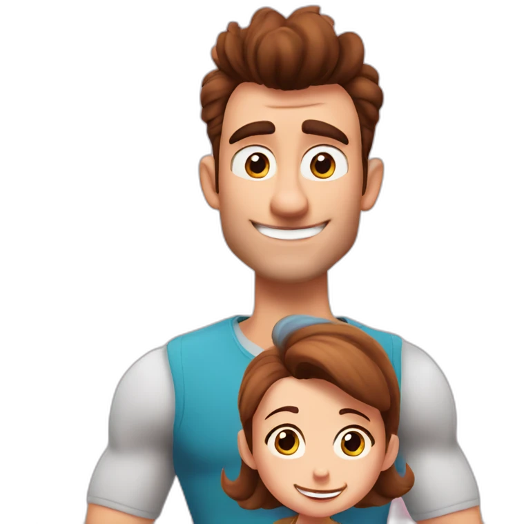jimmy neutron as a dad with daughter emoji