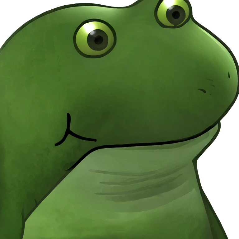 A chicken as a green bufo frog meme emoji