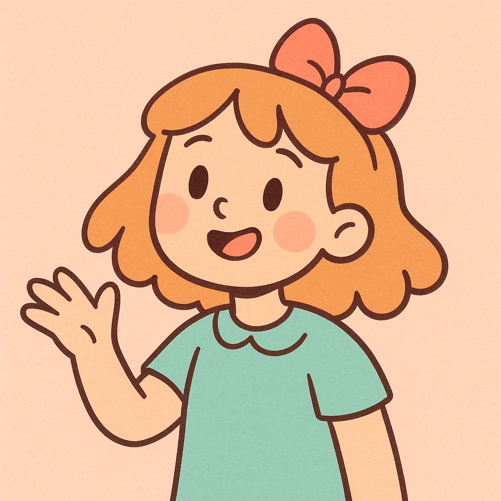 a girl with a bow on her hair, soft pastel style emoji