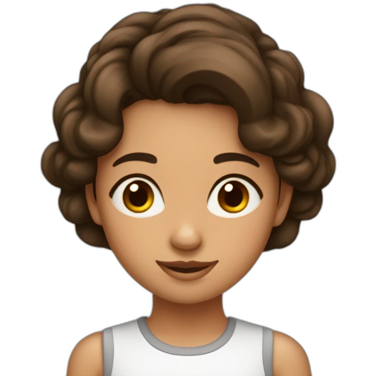 Fille brune avec des taches de rousseurs emoji