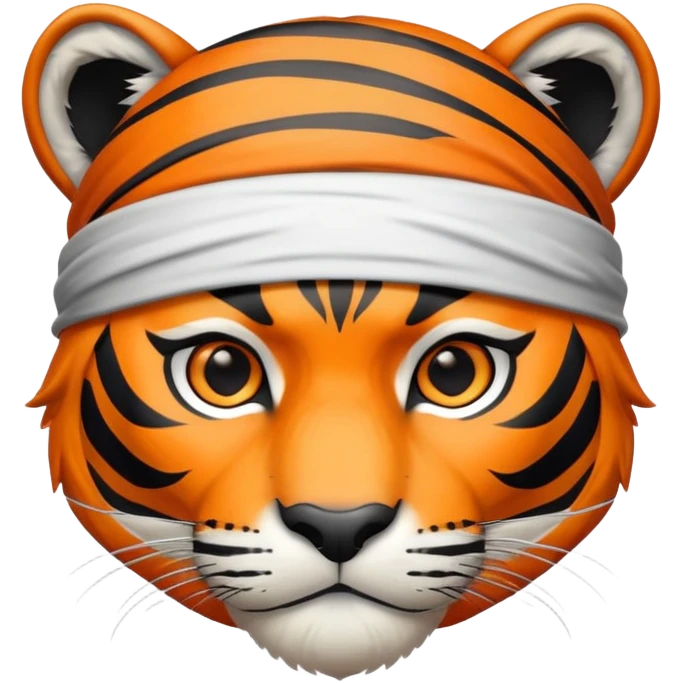Tiger ninja with headband emoji
