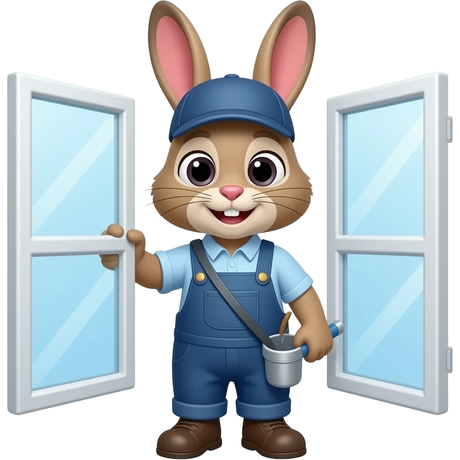 Window cleaner rabbit emoji