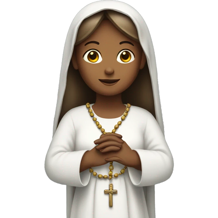 Mary holding rosary emoji